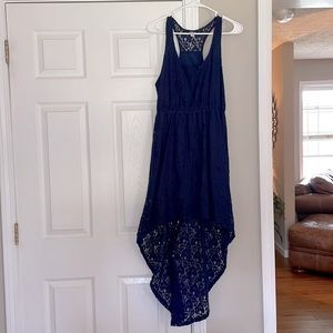 Xhilaration High Low Navy Lace Dress Size Large